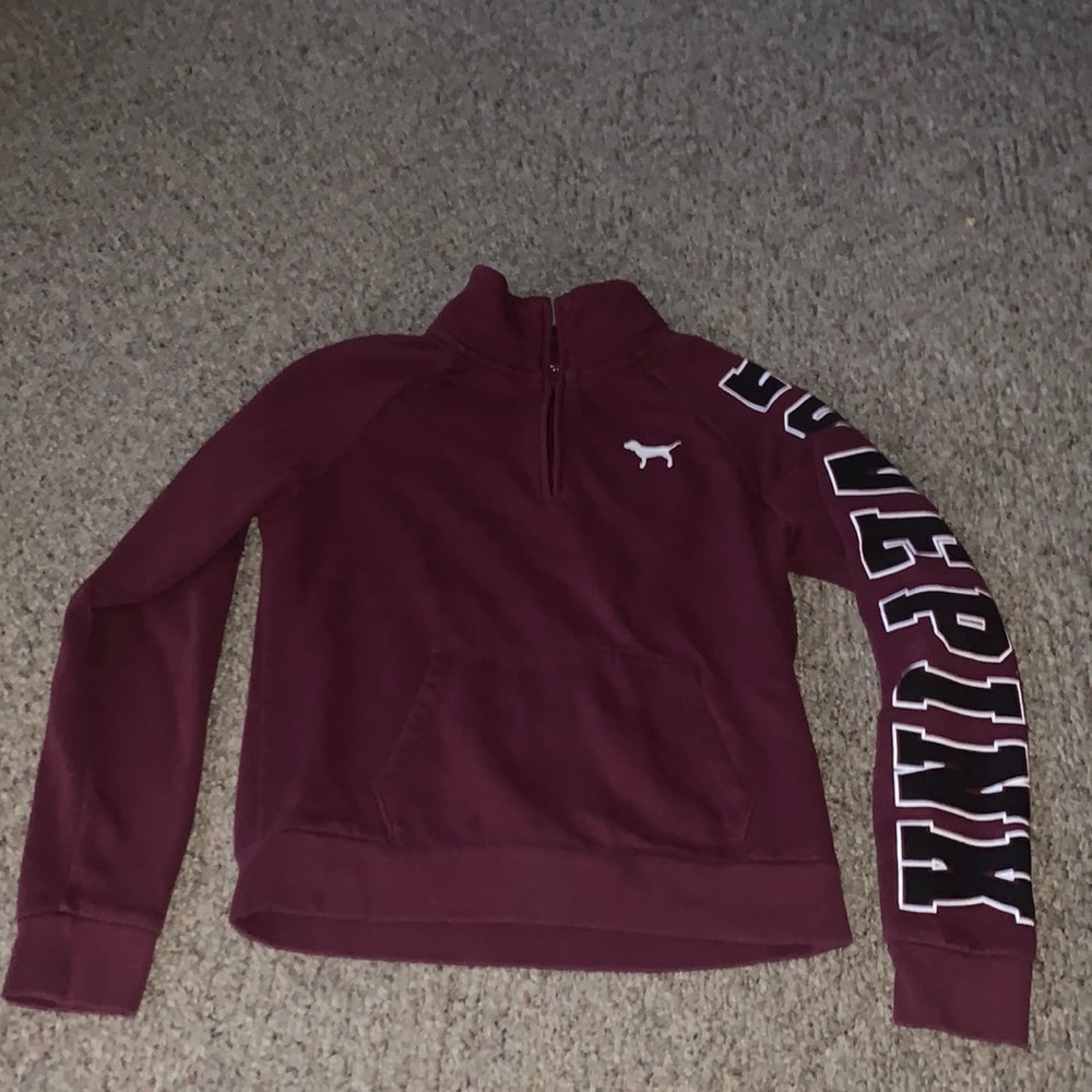 VS pink quarter zip